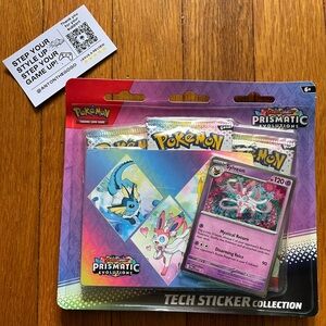 Sylveon 🎀 Prismatic Evolutions 💎  Tech Sticker Collection - Pokemon Cards